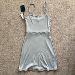 Aritzia Wilfred‎ Free Reese Light Blue Ribbed Mini-Dress